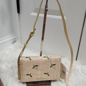 NEW!! ✨️🍋Betsey Johnson XOSYBIL-L lemon Print Wicker Straw Crossbody ✨️🍋